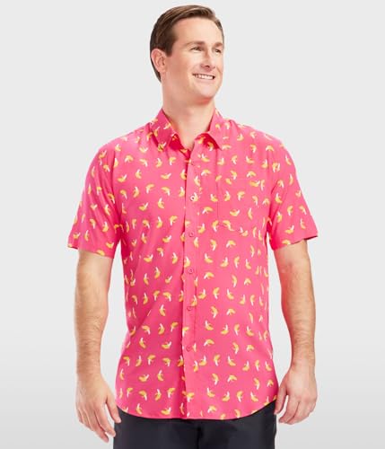 Tipsy Elves Hawaiian Shirts for Men - Stretch Fabric Casual Beach Shirts for Men - Modern Fit Perfect for Summer Party