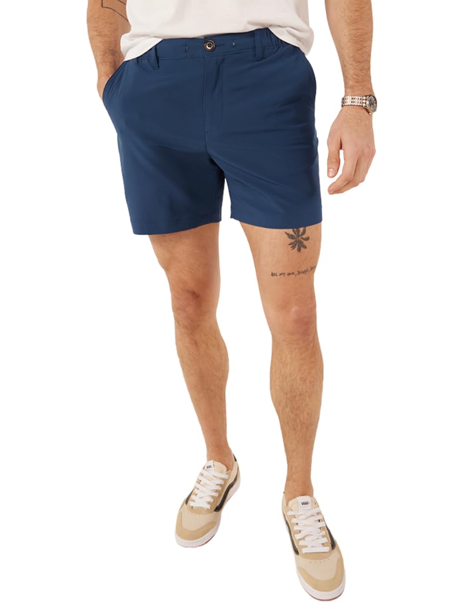 Chubbies Everywear Men’s Shorts - Casual Mens Shorts Elastic Waist Water-Resistant Zipper Pocket 6in Inseam