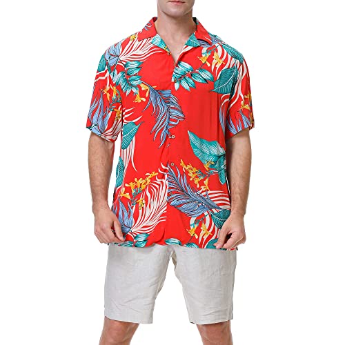 Damipow Mens Unique Pattern Hawaiian Shirt for Beach and Vacation Cruises in Summer
| Damipow Mens Tropical Button Up S