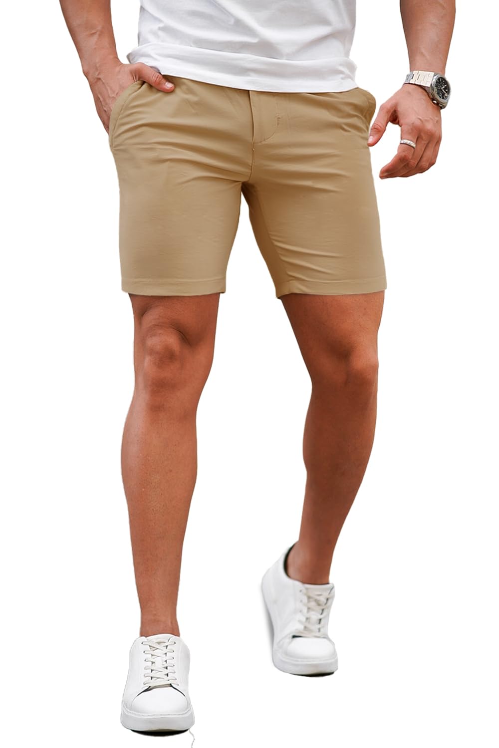 GINGTTO Men's Slim Fit Skinny Chino Shorts for Casual Wear Comfortable Stretch Tapered Leg
| GINGTTO Men's Slim Fit 7"