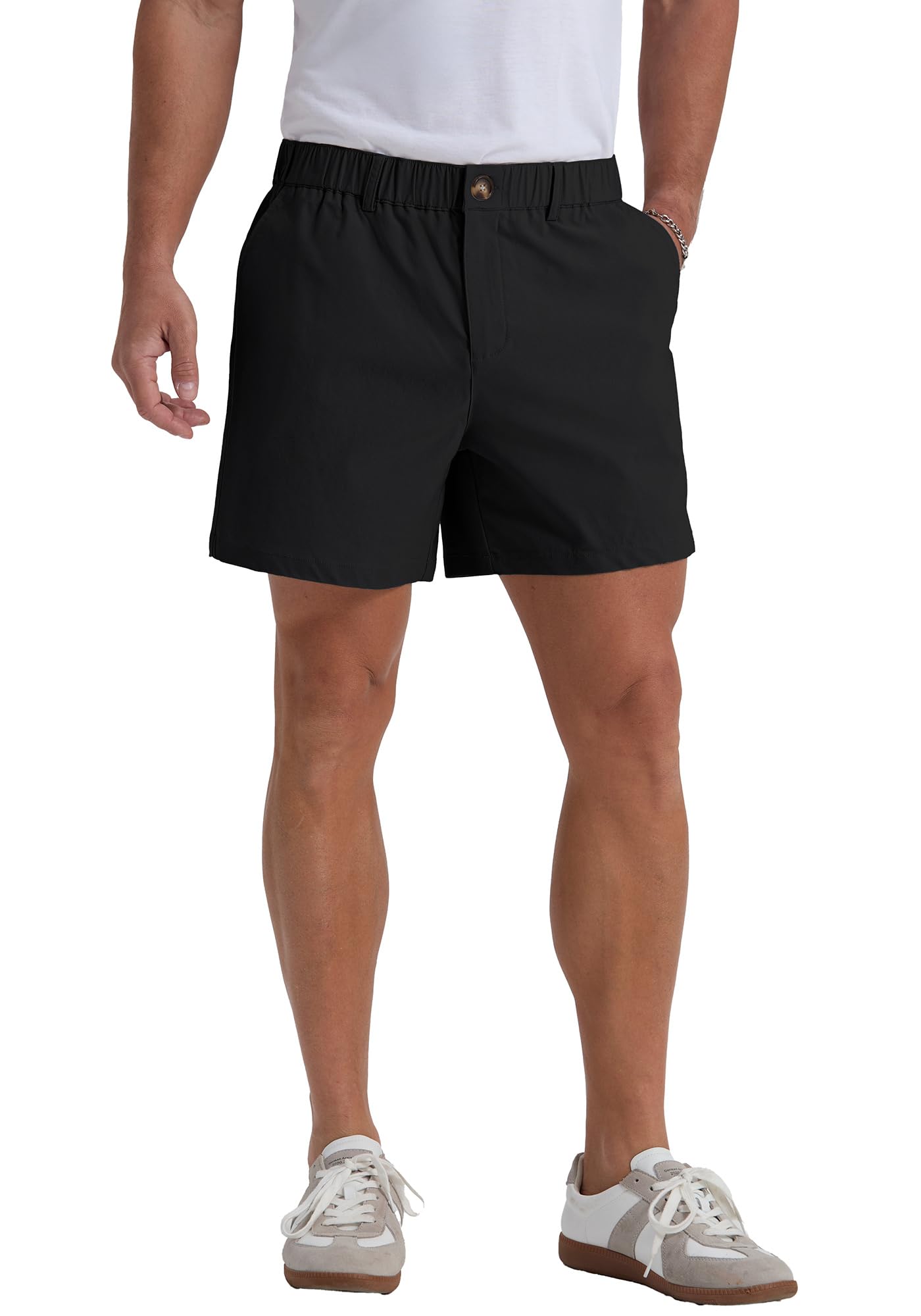 Askdeer Men's 5.5" Shorts | Classic-fit Casual Elastic Waistband Shorts for Summer OfficeDaily Wear with Multi-Pockets