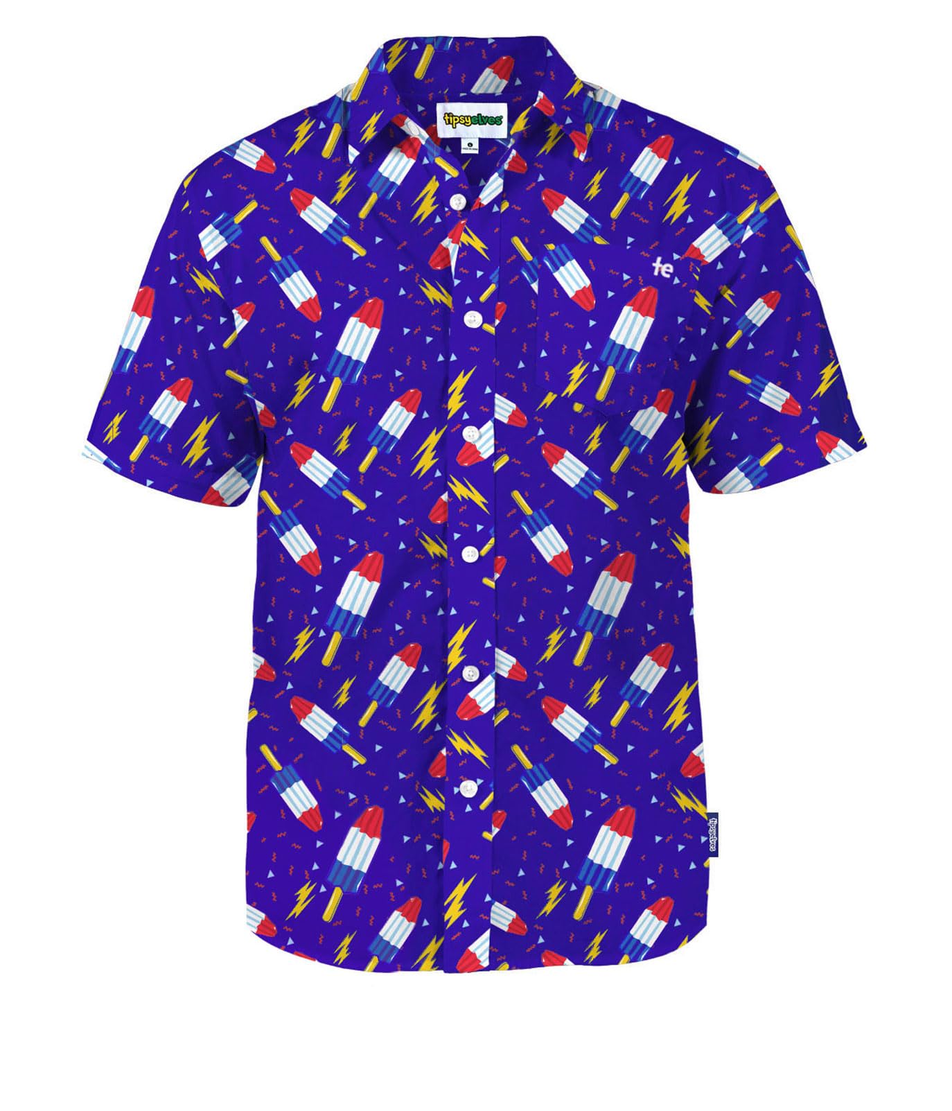 Tipsy Elves Patriotic Short Sleeve Button Up Shirts for Men - USA 4th of July American Flag Cena