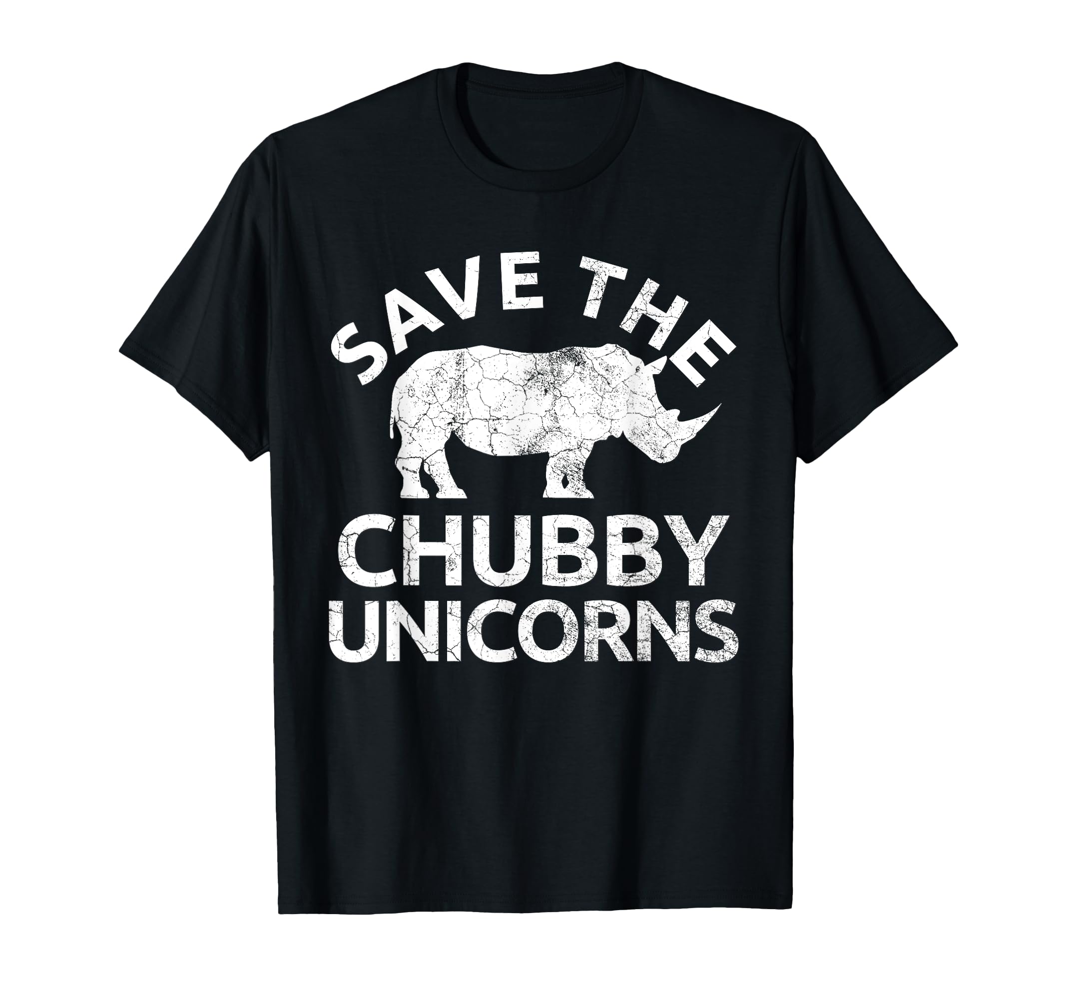 SAVE THE CHUBBY UNICORNS Distressed Top T-Shirt - Women's Black Small
SAVE THE CHUBBY UNICORN Rhino Women's Black T-Shir
