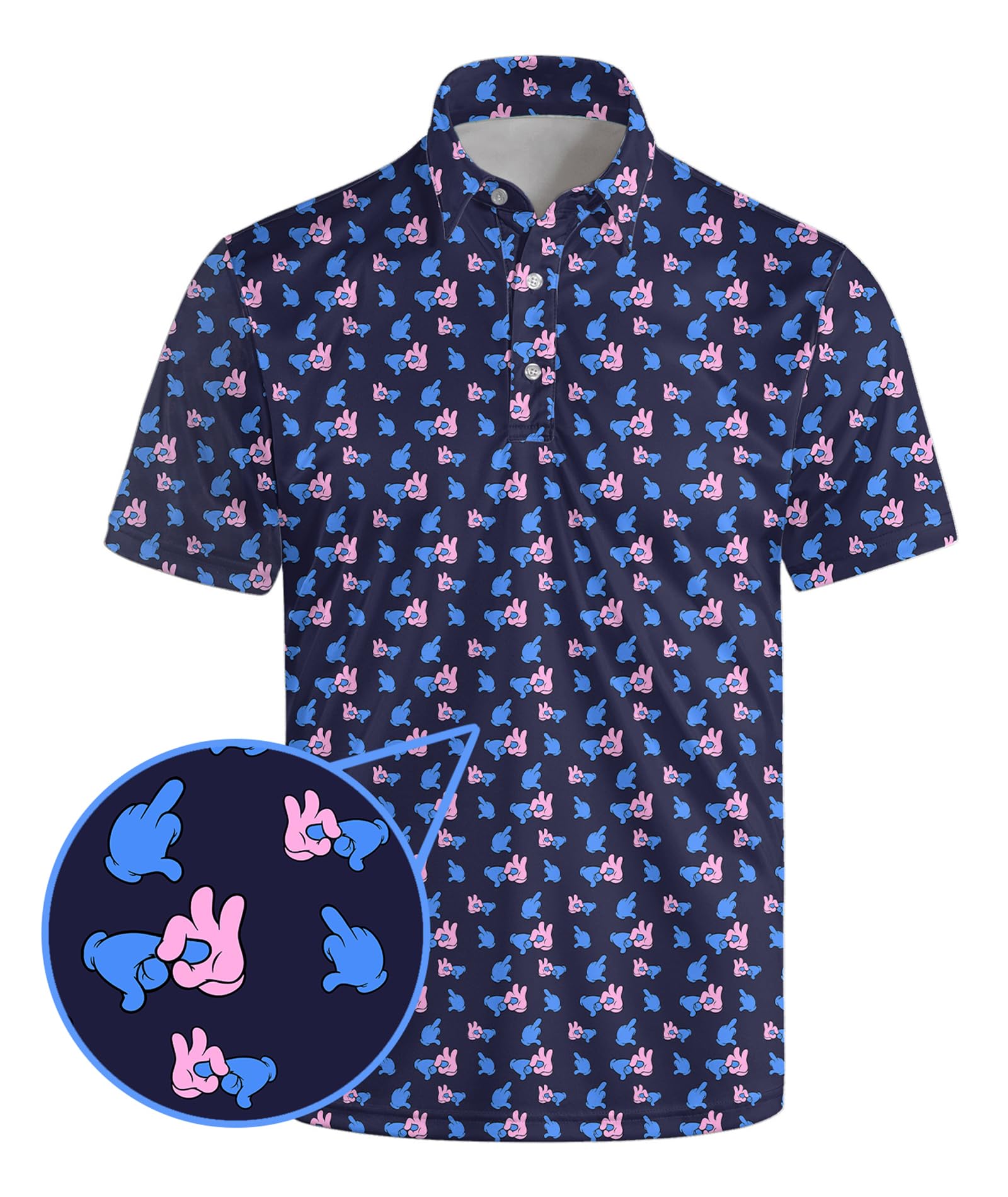 Men's Quick Dry Funny Print PZTZH Golf Polo Shirts for Performance Moisture Wicking Short Sleeve Golf Shirts
| Men's PZ