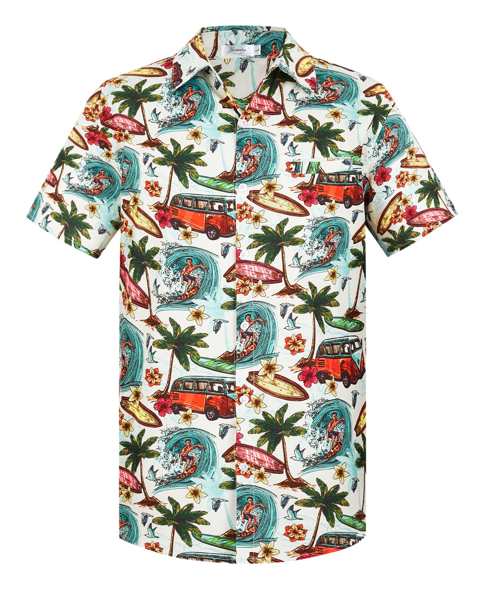 Yoimira Hawaiian Shirts for Men Floral Print Casual Beachwear
| Yoimira Men's Short Sleeve Button Down Aloha Shirt
| Yo